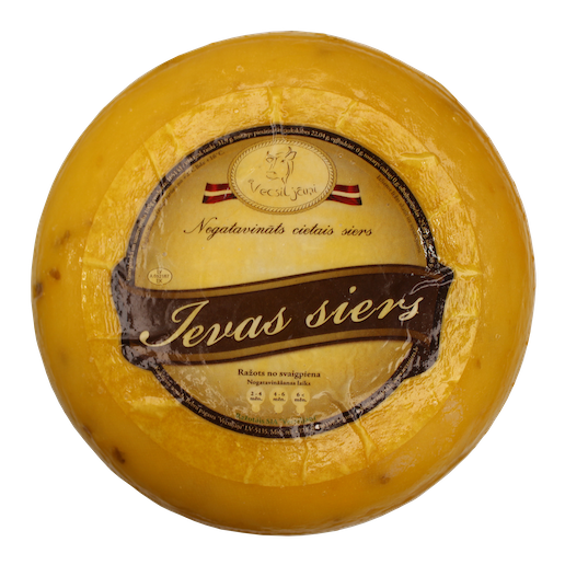 Ievas siers ar siera amoliņa sēklām - lielais ritulis