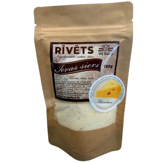 Rīvēts siers paciņā - klasiskais, 100 g