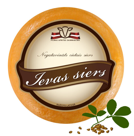 Ievas siers ar siera amoliņa sēklām - lielais ritulis