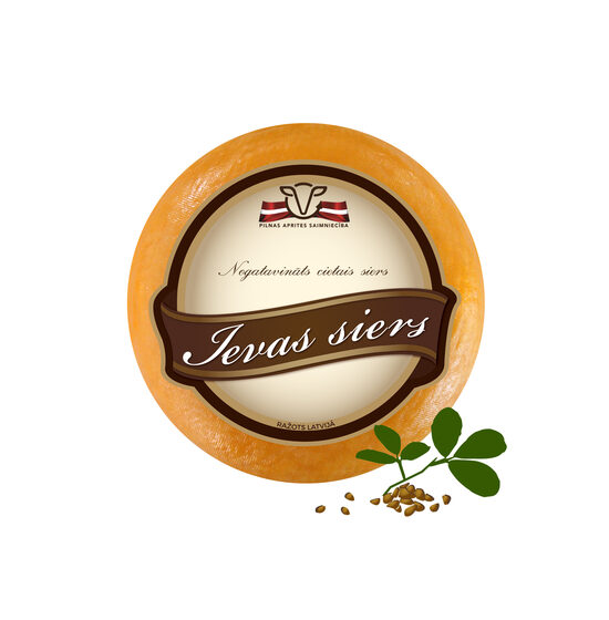 Ievas siers ar siera amoliņa sēklām - mazais ritulis