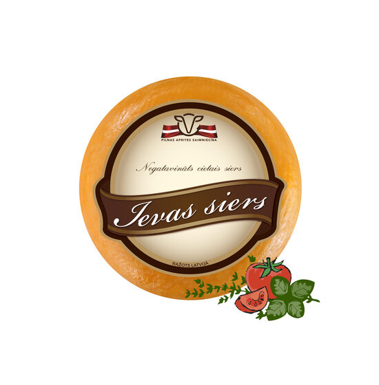 Ievas siers ar tomātu, baziliku, timiānu - mazais ritulis